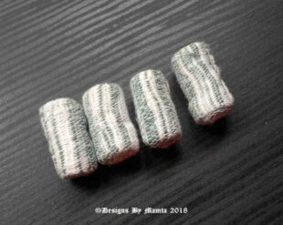 4 Hand Sewn Fabric Beads