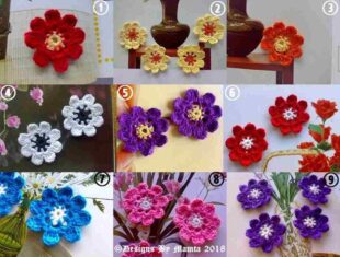 8 Petaled Crochet Daisy Flowers