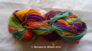 Autumn Sunshine Recycled Sari Yarn Ribbon