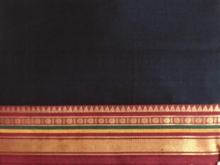 Black Ilkal Handmade Saree Fabric