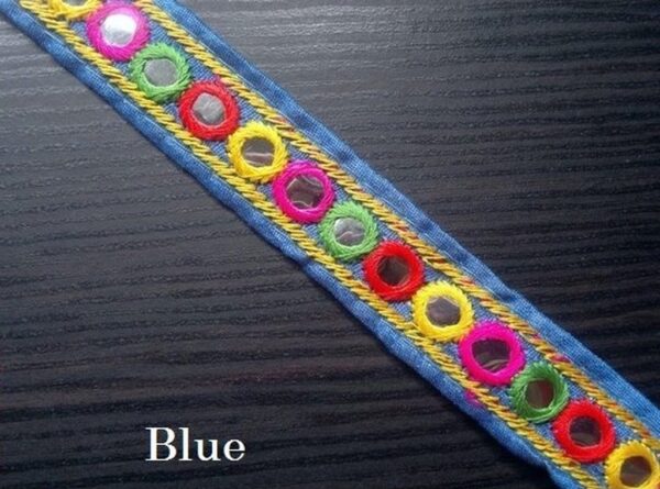 Blue Embroidered Trim
