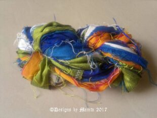 Blue Pansy Sari Ribbon Silk Yarn