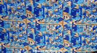Blue Triangles Quilting Cotton Fabric