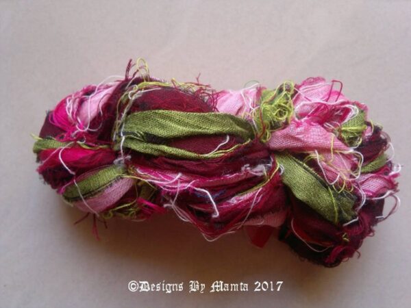 Carnation Flower Sari Yarn Ribbon
