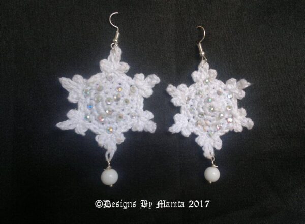 Crochet Snowflake Earrings Pattern