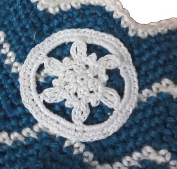 Crochet Snowflake Moon Applique