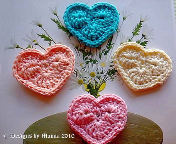 Crochet Valentine My Heart Applique Pattern