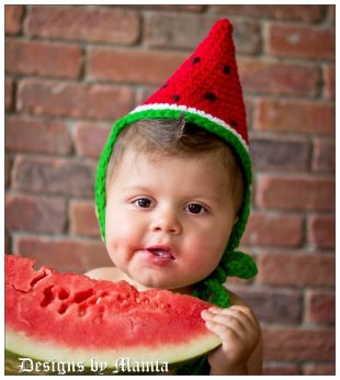 Crochet Watermelon Wedge Party Hat Pattern