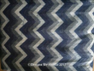 Dark Blue Chevron Ajrakh Print Fabric