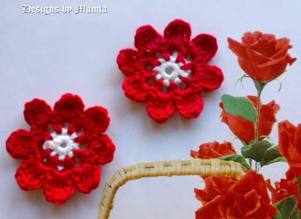 Eight Petal Crochet Flower