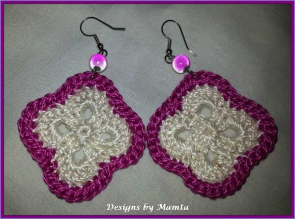 Flower Granny Crochet Earrings Pattern