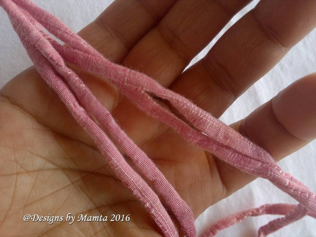 Handmade Silk Cord Baby Pink  Silk Strings For Jewelry Making