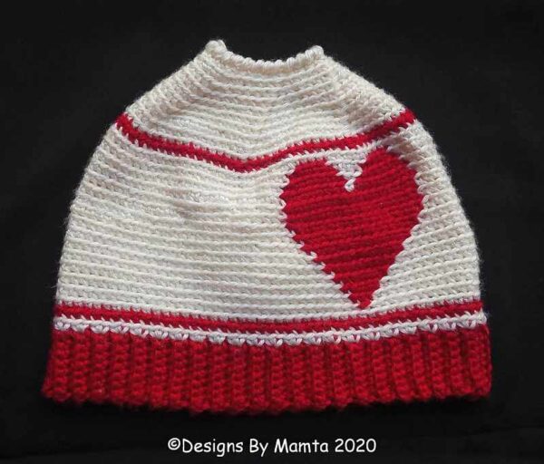 Heart Messy Bun Hat