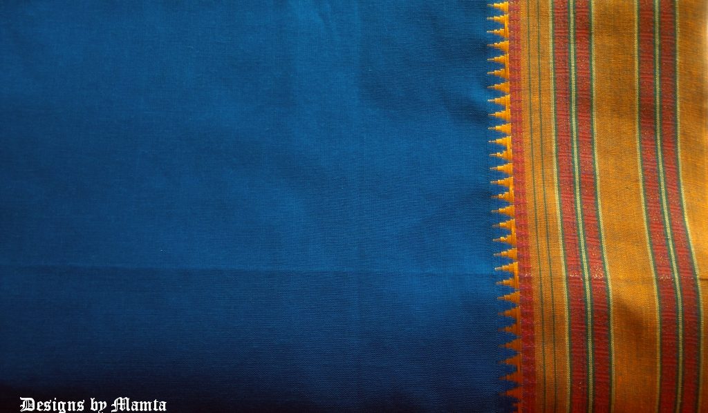 Teal Blue Indian Saree Fabric By The Yard Designer Printed Saris