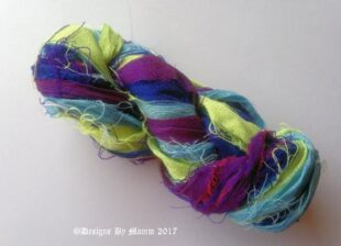 Indian Peacock Sari Silk Ribbon Yarn