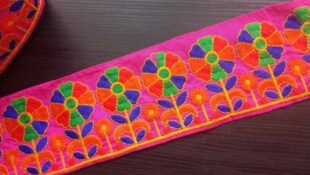 Kutchi Banjara Pink Embroidered Trim