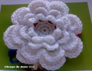 Large Crochet Rose Flower