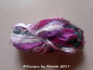 Lilac Flower Sari Ribbon Yarn