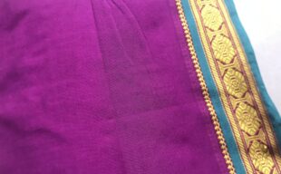 Magenta Purple Ilkal Sari Fabric