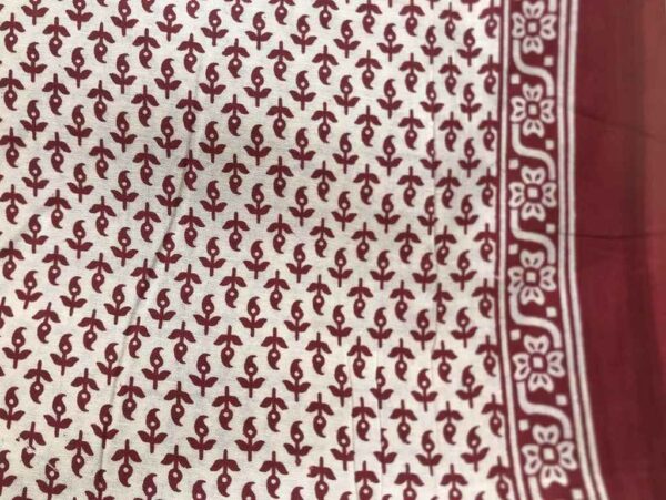 Maroon Red Paisley Saree Fabric