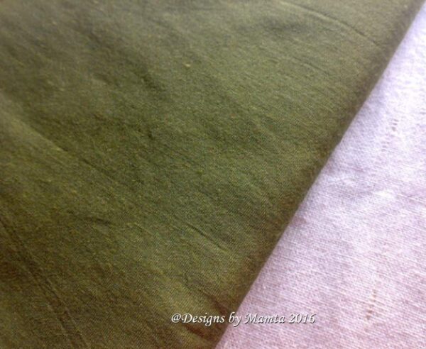 Olive Drab Henna Green Silk Fabric