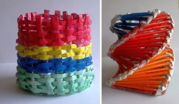Paper Woven Baskets - Recycled Paper Crafts - Designs by Mamta