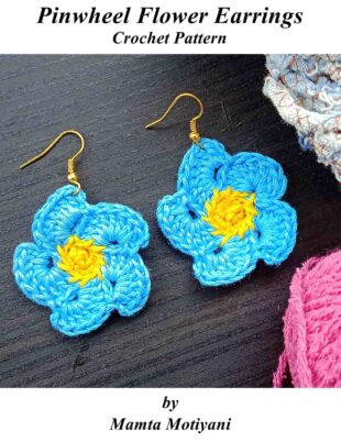 Pinwheel Flower Earrings Crochet Pattern