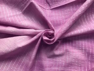 Purple Cotton Lurex Stripes Fabric