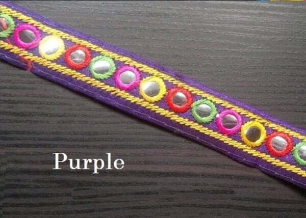 Purple Embroidered Trim