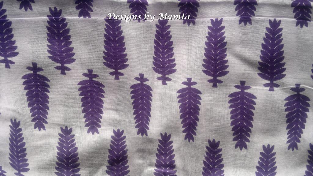 Purple Floral Block Print Fabric | Designer Indian Handmade Fabrics