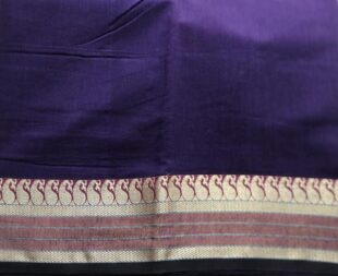 Purple Gold Ilkal Sari Fabric