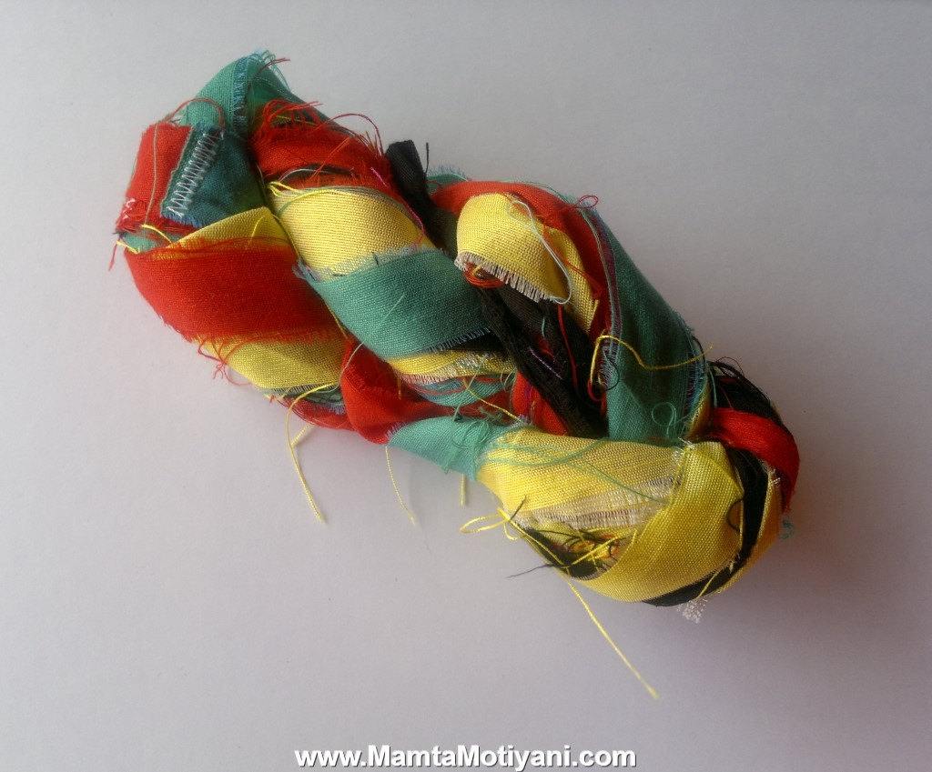 Rastafari Handmade Sari Silk Ribbon Yarn For Inspirational Craft