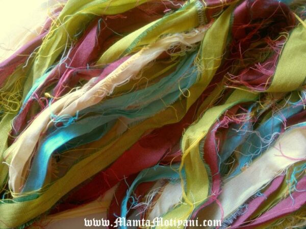 Recycled Sari Yarn Ribbon