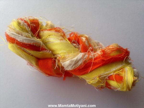 Recycled Silk Sari Yarn Ribbon