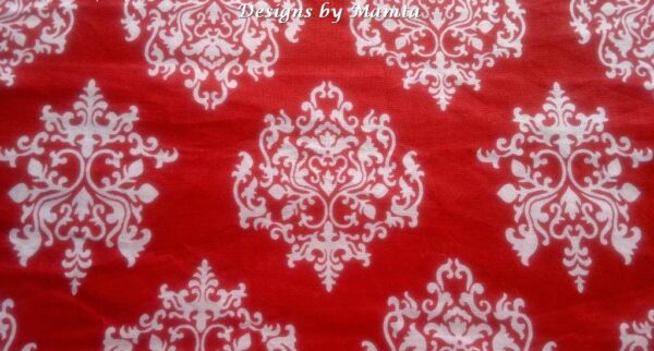 Red Damask Indian Block Print Fabric