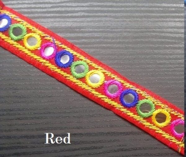 Red Embroidered Trim