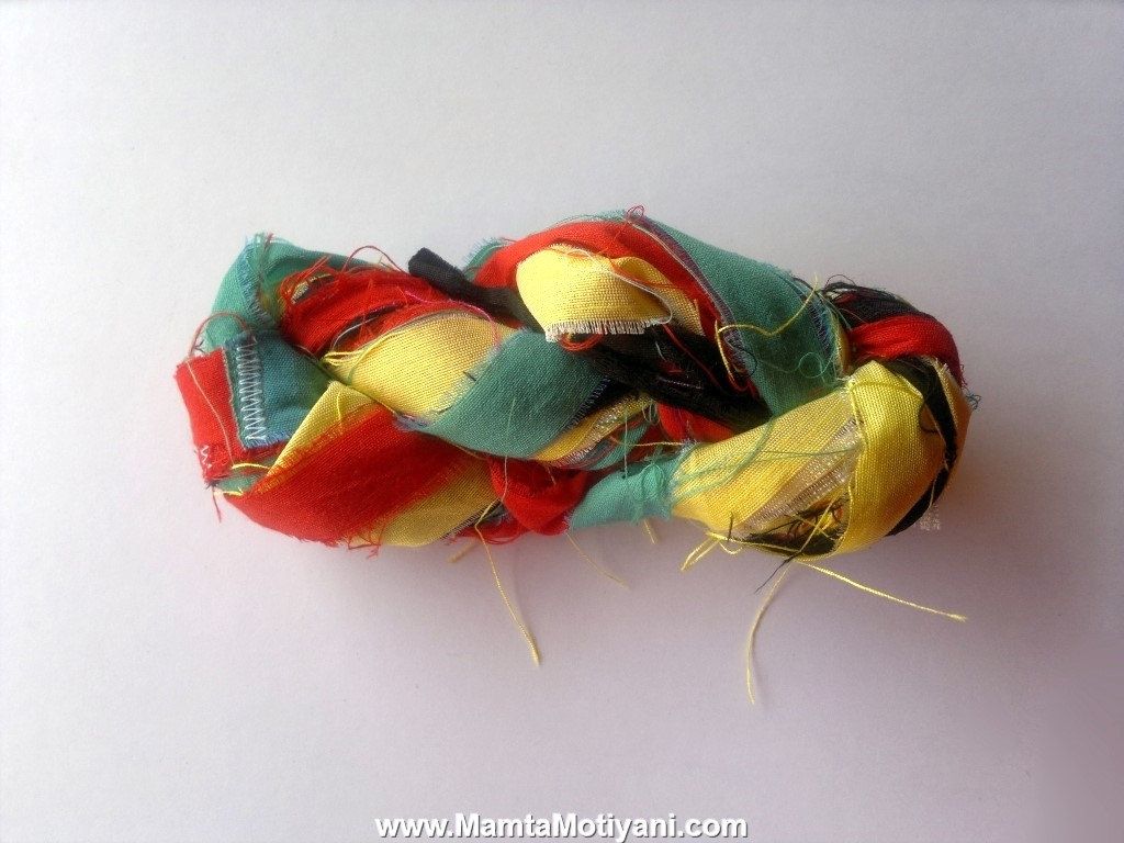 Rastafari Handmade Sari Silk Ribbon Yarn For Inspirational Craft Projects