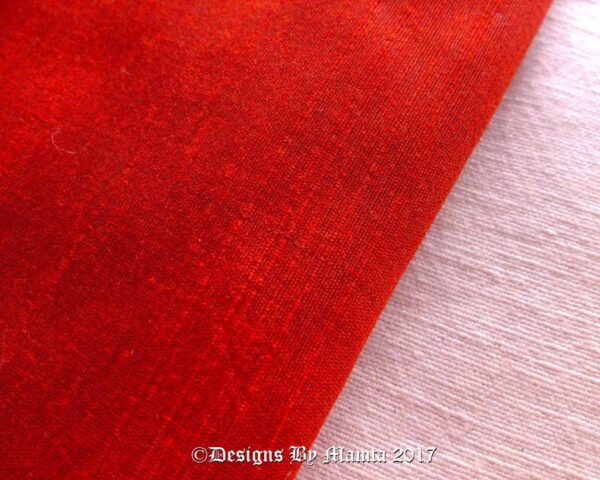 Tangerine Orange Red Dupioni Silk Fabric