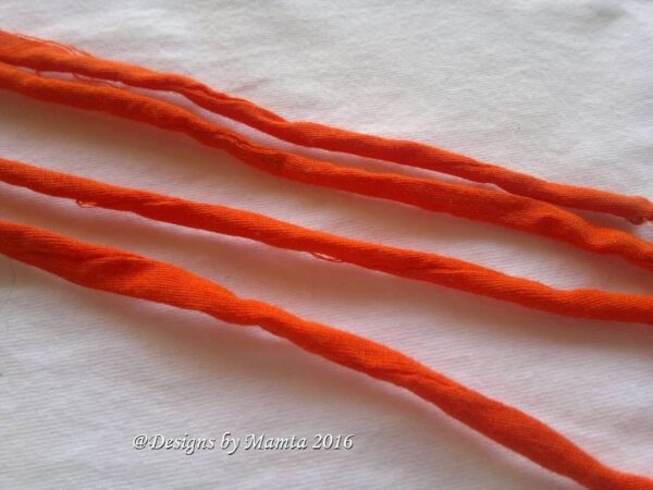 Tangerine Orange Silk Fabric Cord
