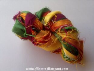 Tulip Meadows Sari Silk Yarn Ribbons