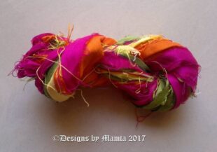 Tulips Flower Sari Silk Ribbon