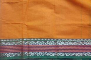 Turmeric Yellow Ilkal Sari Fabric