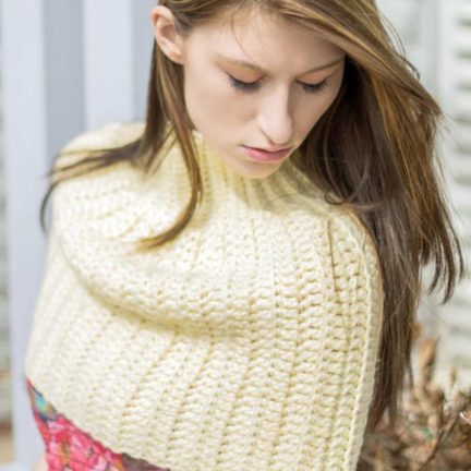Crochet Poncho Pattern | An Easy Designer Turtleneck Capelet