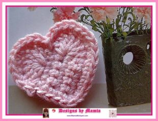 Valentine Love Heart Applique Crochet Pattern
