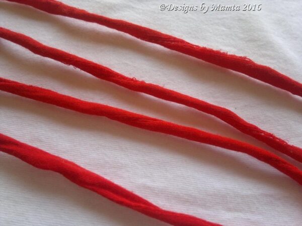 Vibrant Red Dupioni Silk Fabric Cord