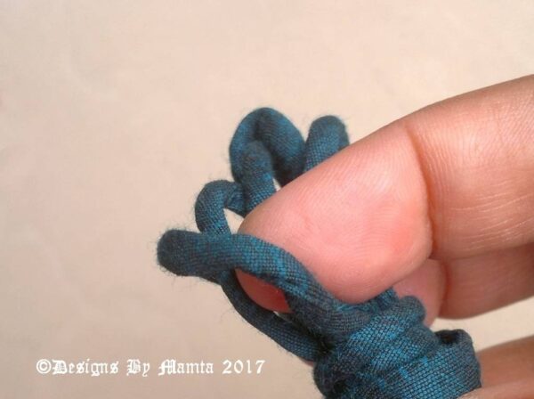 Vintage Blue Silk Fabric Cord