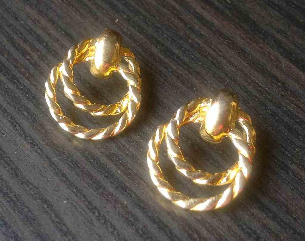 Gold Plated Lasso Braid Earrings | Rare Vintage Jewelry