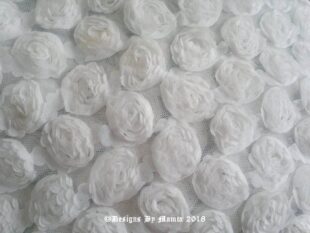 White Chiffon Rosette Backdrop Fabric