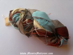 Wood And Sky Sari Silk Yarn Ribbon